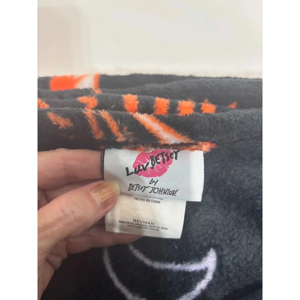 Luv Betsey Throw Blanket Unisex Black Witchy Ways Crystal Moon Stars Plush 54x50